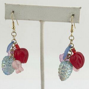 Vintage plastic fruit dangle drop earrings